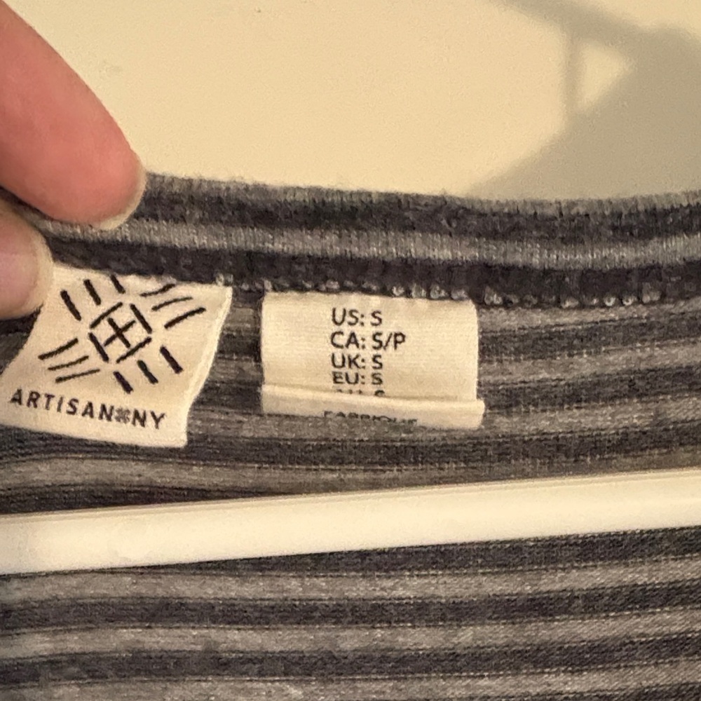 Artisan Ny Black and Gray Striped Midi Dress - Picture 2 of 4